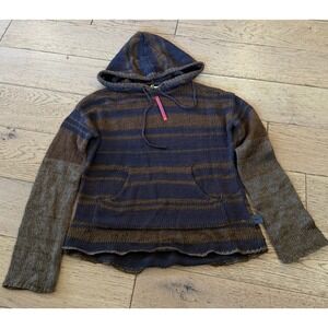 UNIF Worldwide Express Yourself Striped‎ Knit Hoodie Pullover Size S